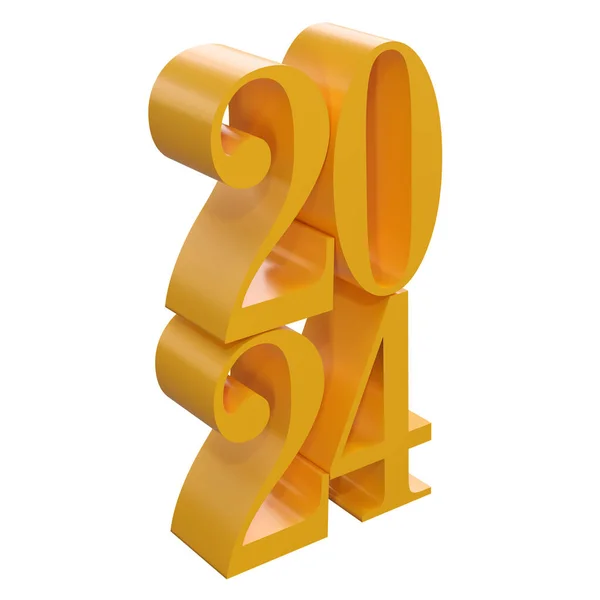 Gelukkig Nieuwjaar 2024 Met Glanzende Gouden Cijfers Met Knippad Vakantie — Stockfoto