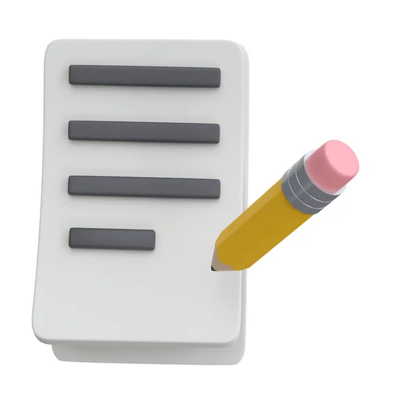 Weißes Blatt Papier Mit Strichen Und Mit Bleistift Logo Symbol — Stockfoto