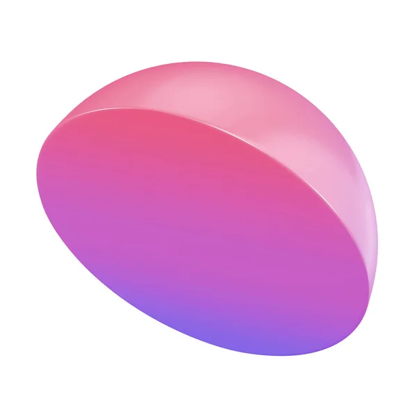 Object Halve Bol Metaal Geometrische Vorm Realistische Glanzende Roze Lila — Stockfoto