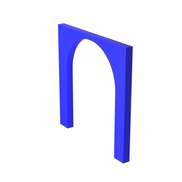 Donkerblauwe Realistische Boog Scène Geïsoleerd Met Clipping Pad Architectonische Structuur — Stockfoto