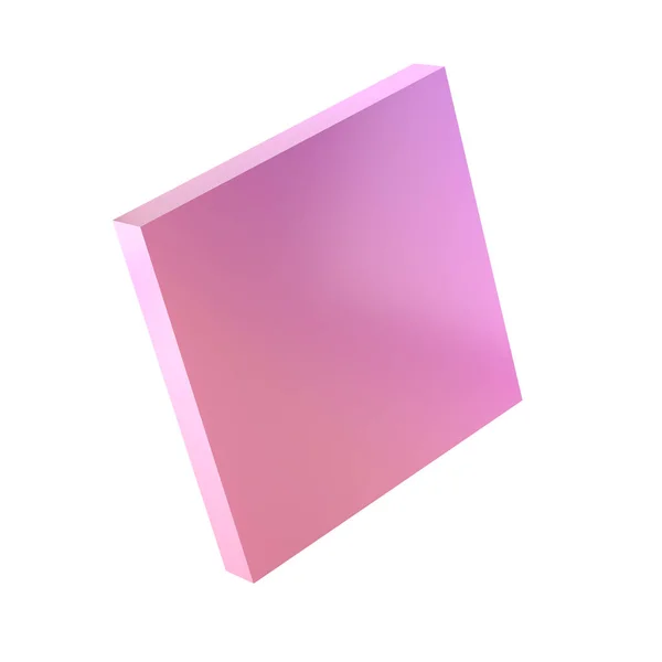 Metal Retângulo Forma Geométrica Abstrata Realista Brilhante Rosa Lilás Gradiente — Fotografia de Stock