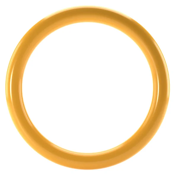 Absztrakt Forma Arany Fém Vékony Fánk Geometrikus Elem Realisztikus Fényes — Stock Fotó