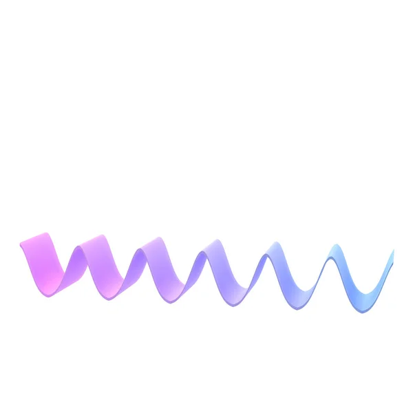 Object Shape Wave Ribbon Metal Geometric Realistic Glossy Pink Lilac — Stock Photo, Image