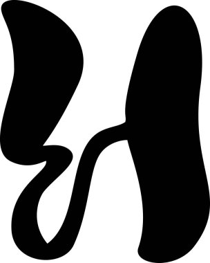 Sıvı vektör harfi H alfabesini göster. Sosyal medya, web tasarımı, poster, afiş, tebrik kartı için büyük harf elementi. Sıvı abc.