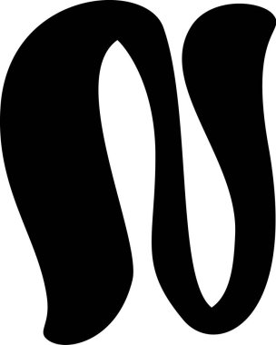Sıvı vektör harfi N alfabesini göster. Sosyal medya, web tasarımı, poster, afiş, tebrik kartı için büyük harf elementi. Sıvı abc.