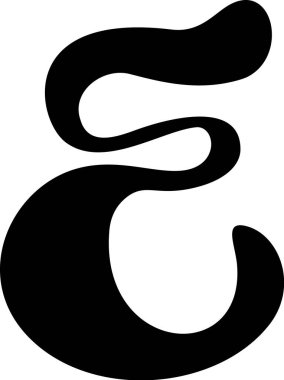 Sıvı vektör harfi E alfabesini göster. Sosyal medya, web tasarımı, poster, afiş, tebrik kartı için büyük harf elementi. Sıvı abc.