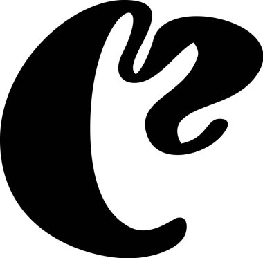 Sıvı vektör C alfabesini göster. Sosyal medya, web tasarımı, poster, afiş, tebrik kartı için büyük harf elementi. Sıvı abc.