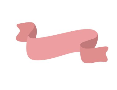 Kırmızı kurdele simgesi. Web tasarım elemanı. El çizimi sevgililer günü vektör çizimi. Düğün, tebrik kartı ve tatil fotokopi yeri.