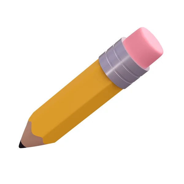 Realistic Pencil Eraser Icon Stationery School Colored Drawing Painting Tool — Stock Photo, Image