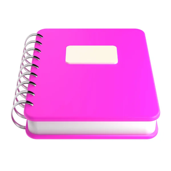 Pink Cute Empty Office Notepad School Stationery Isolated Background Clipping — Stock Photo, Image