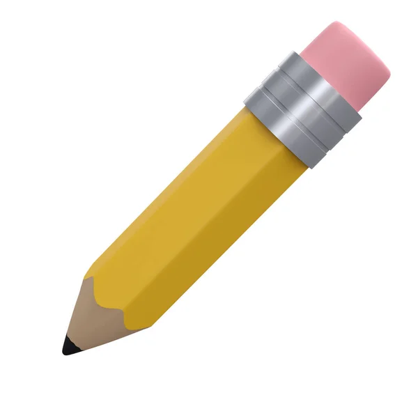 Realistyczny Ołówek Gumką Ikona Papeteria Szkoły Kolorowe Narzędzie Rysowania Malowania — Zdjęcie stockowe