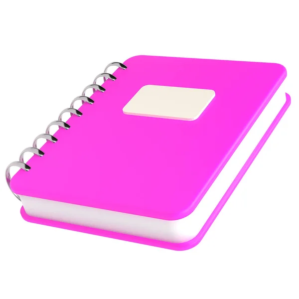 Roze Schattig Leeg Kantoor Notitieblok Voor Schoolbriefpapier Geïsoleerde Achtergrond Met — Stockfoto