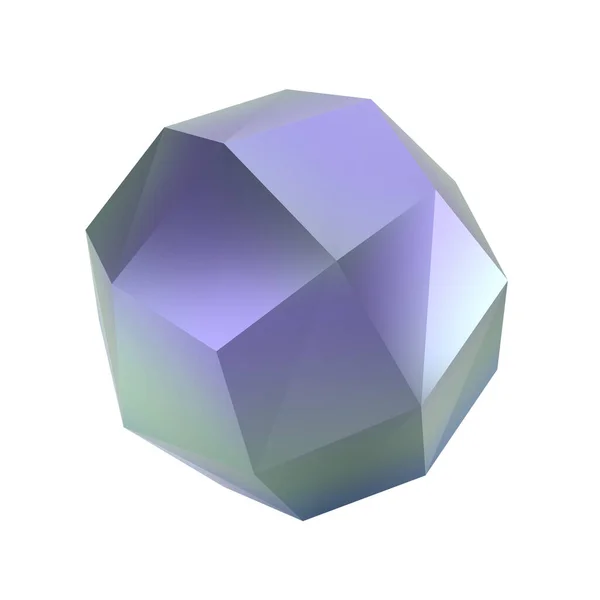 3D要素抽象的なポリゴンボール金属幾何学的な形状 現実的な光沢のあるグラデーション高級テンプレートの装飾的なデザインイラスト クリッピングパスで隔離された最小限の明るい円のボリュームモックアップ — ストック写真