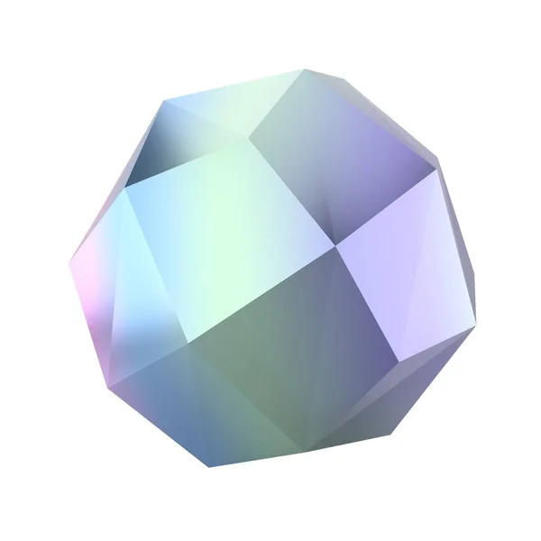 Element Abstracte Polygon Bal Metaal Geometrische Vorm Realistische Glanzende Gradiënt — Stockfoto