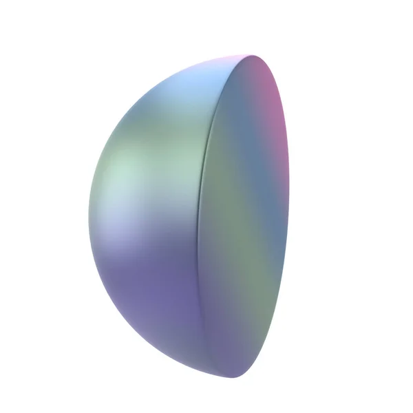 Elemento Semi Esfera Metal Forma Geométrica Realista Modelo Gradiente Brilhante — Fotografia de Stock
