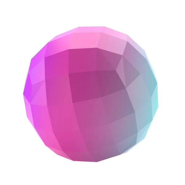 Element Abstracte Polygon Bal Metaal Geometrische Vorm Realistische Glanzende Turquoise — Stockfoto