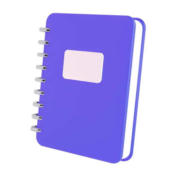 Violet Cute Empty Notepad Book Stationery School Isolated Background Clipping — Stock Photo, Image