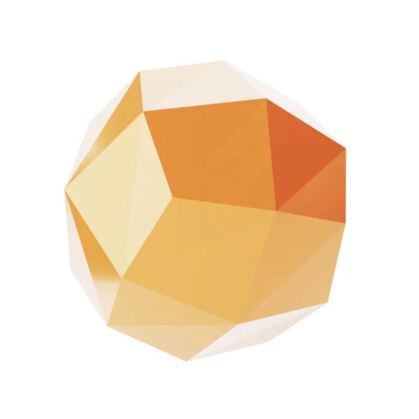 3D要素抽象的なポリゴンボール黄金の幾何学的な形状 現実的な光沢のある豪華なテンプレートの装飾的なデザインイラスト クリッピングパスで隔離された最小限の明るいボリュームモックアップ — ストック写真