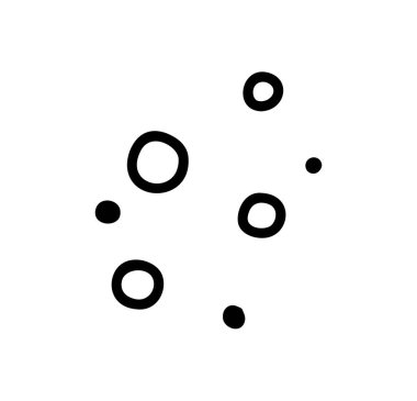 Vektör soyut el çizimi şirin desen karikatür yuvarlak daireler ifade şekli karalama noktaları deseni. Bir çizimdeki boşluğu doldurmak için. hareket eğrisi yönlü duygu simgesi tasarım elementleri.