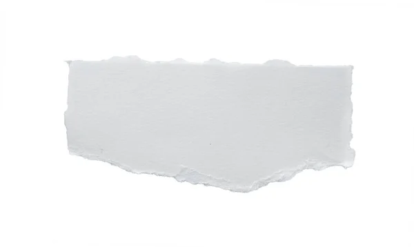 Perto Pedaço Papel Rasgado Branco Com Copyspace Papel Rasgado Isolado — Fotografia de Stock
