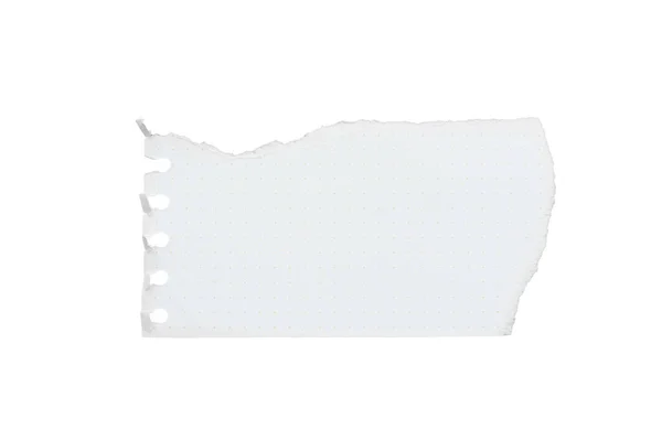 コピースペースのついた白い紙切れを閉じて 白い背景に切り取られた紙をクリッピングパスで — ストック写真