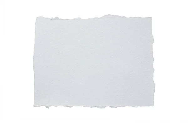 Close White Ripped Piece Paper Copyspace Torn Paper Isolated White — Stock Photo, Image