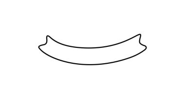 Siyah monolin kurdelesi. Satır simgesi, Web tasarım ögesi. El çizimi vektör çizimi. İş metniniz, tebrik kartınız ve tatil kopyalarınız için yer.