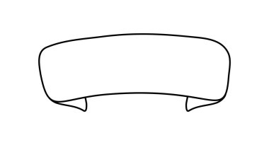 Siyah monolin kurdelesi. Satır simgesi, Web tasarım ögesi. El çizimi vektör çizimi. İş metniniz, tebrik kartınız ve tatil kopyalarınız için yer.