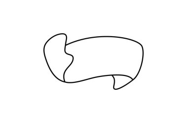 Siyah monolin kurdelesi. Satır simgesi, Web tasarım ögesi. El çizimi vektör çizimi. İş metniniz, tebrik kartınız ve tatil kopyalarınız için yer.