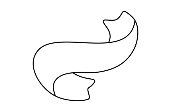 Schwarzes Monolinband Linienbanner Symbol Webdesign Element Handgezeichnete Vektorillustration Platz Für — Stockvektor