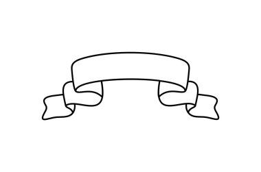 Leylak kurdele bayrak simgesi, web tasarım unsuru. El çizimi vektör çizimi. İş metniniz, tebrik kartınız ve tatil kopyalarınız için yer.