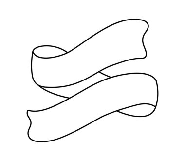 Siyah monolin kurdelesi. Satır simgesi, Web tasarım ögesi. El çizimi vektör çizimi. İş metniniz, tebrik kartınız ve tatil kopyalarınız için yer.