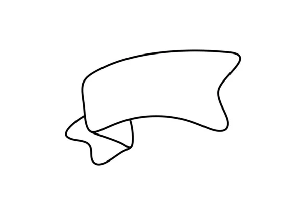Schwarzes Monolinband Linienbanner Symbol Webdesign Element Handgezeichnete Vektorillustration Platz Für — Stockvektor