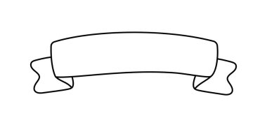 Siyah monolin kurdelesi. Satır simgesi, Web tasarım ögesi. El çizimi vektör çizimi. İş metniniz, tebrik kartınız ve tatil kopyalarınız için yer.