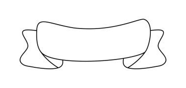 Leylak kurdele bayrak simgesi, web tasarım unsuru. El çizimi vektör çizimi. İş metniniz, tebrik kartınız ve tatil kopyalarınız için yer.