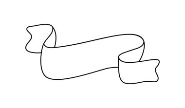 Leylak kurdele bayrak simgesi, web tasarım unsuru. El çizimi vektör çizimi. İş metniniz, tebrik kartınız ve tatil kopyalarınız için yer.