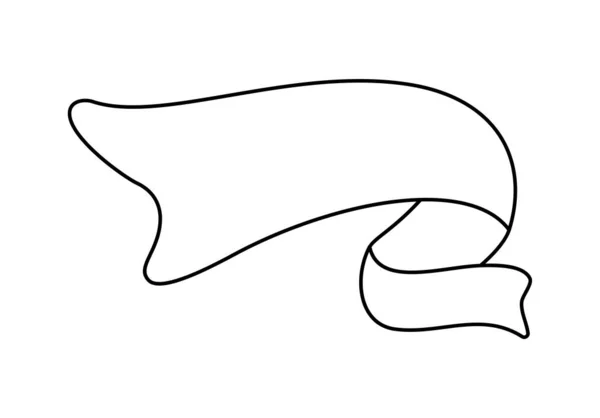 Черная Монолиновая Лента Значок Баннера Элемент Веб Дизайна Ручной Рисунок — стоковый вектор