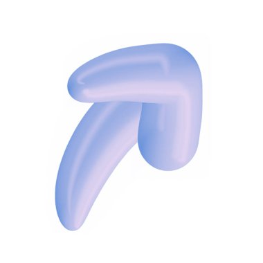 3 boyutlu ok, işaretçi simgesi minimalist stil illüstrasyonu. kırpma yolu ile beyaz arkaplanda izole.