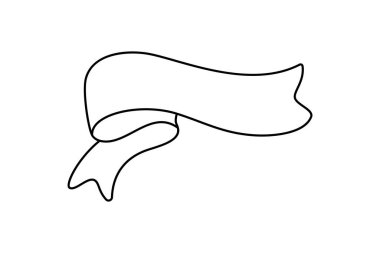 Leylak kurdele bayrak simgesi, web tasarım unsuru. El çizimi vektör çizimi. İş metniniz, tebrik kartınız ve tatil kopyalarınız için yer.