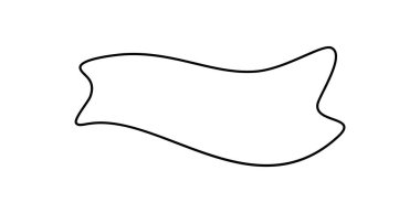 Siyah monolin kurdelesi. Satır simgesi, Web tasarım ögesi. El çizimi vektör çizimi. İş metniniz, tebrik kartınız ve tatil kopyalarınız için yer.