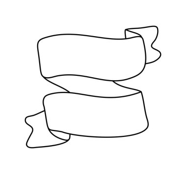 Leylak kurdele bayrak simgesi, web tasarım unsuru. El çizimi vektör çizimi. İş metniniz, tebrik kartınız ve tatil kopyalarınız için yer.