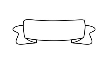 Leylak kurdele bayrak simgesi, web tasarım unsuru. El çizimi vektör çizimi. İş metniniz, tebrik kartınız ve tatil kopyalarınız için yer.