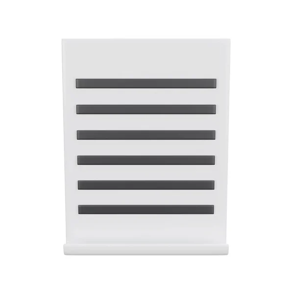 Folha Branca Escritório Documento Papel Com Strokes Logotipo Ícone Gestão — Fotografia de Stock