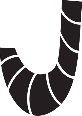 Noel kış vektör yazı tipi J alfabesini göster. Sosyal medya, web tasarımı, poster, afiş, tebrik kartı için sermaye İskandinav harf tipi abc ögesi.