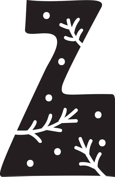 Display Christmas Winter Vector Font Letter Alphabet Capital Scandinavian Letter — Stock Vector