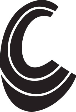 Noel kış yazı tipi C harfi alfabesini göster. Sosyal medya, web tasarımı, poster, afiş, tebrik kartı için sermaye İskandinav harf tipi abc ögesi.