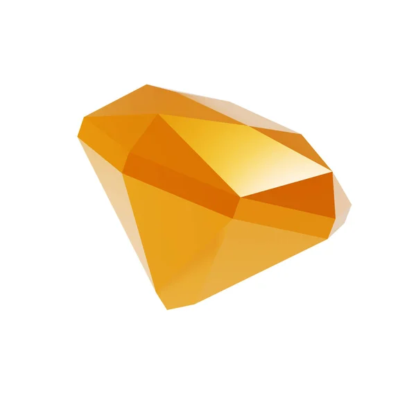 Abstrakcyjny Kształt Złoty Diament Geometryczny Realistyczny Błyszczący Złoty Kolor Luksusowy — Zdjęcie stockowe