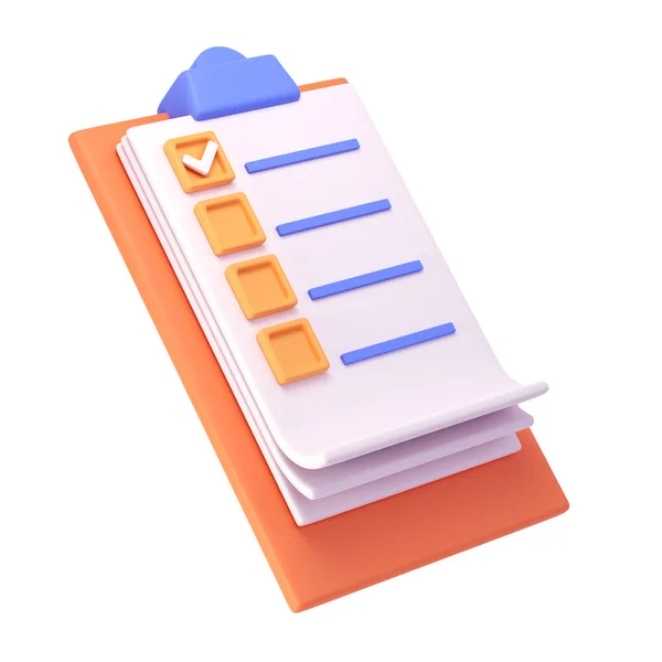 Λευκό Πρόχειρο Εικονίδιο Διαχείρισης Εργασιών Todo Λίστα Ελέγχου Πορτοκαλί Επίπεδο — Φωτογραφία Αρχείου