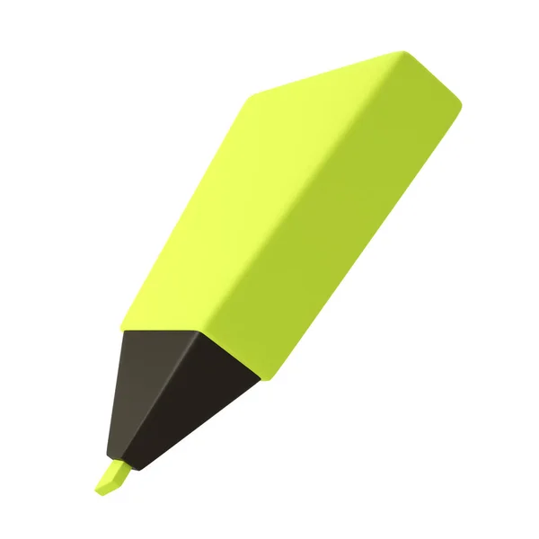 Yellow Highlighter Marker Icon School Office Stationery Important Message Symbol — Stock Photo, Image