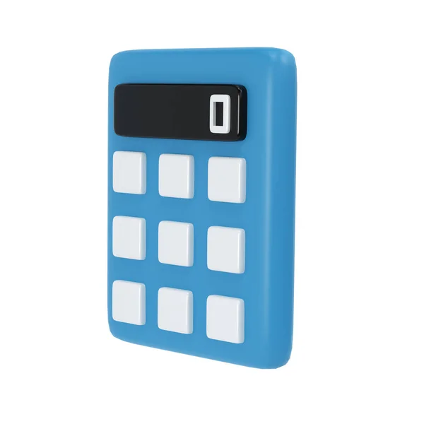 Blauer Taschenrechner Symbol Schulbüro Isoliert Mit Clipping Pfad Gegenstand Mathematik — Stockfoto